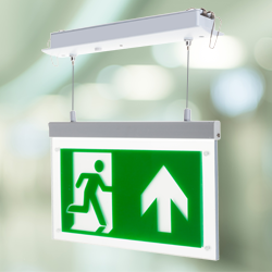 Channel Razor LED Exit Sign Hanging Recessed Fitting