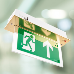 Channel Vale LED Exit Sign Brass
